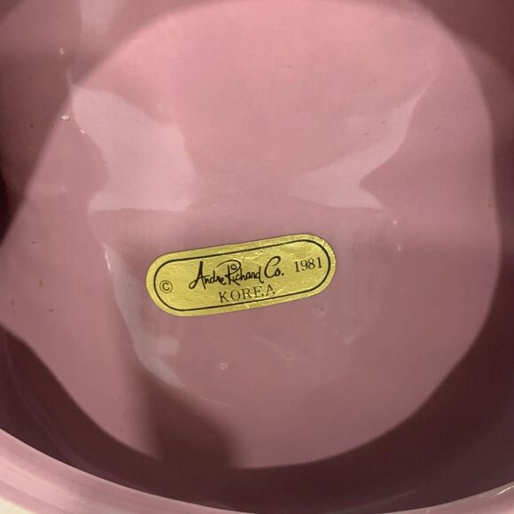 Vintage Andre Richard Ceramic Mauve Swan Soap Dish Towel Holder Trinket Dish 80s - Picture 7 of 9